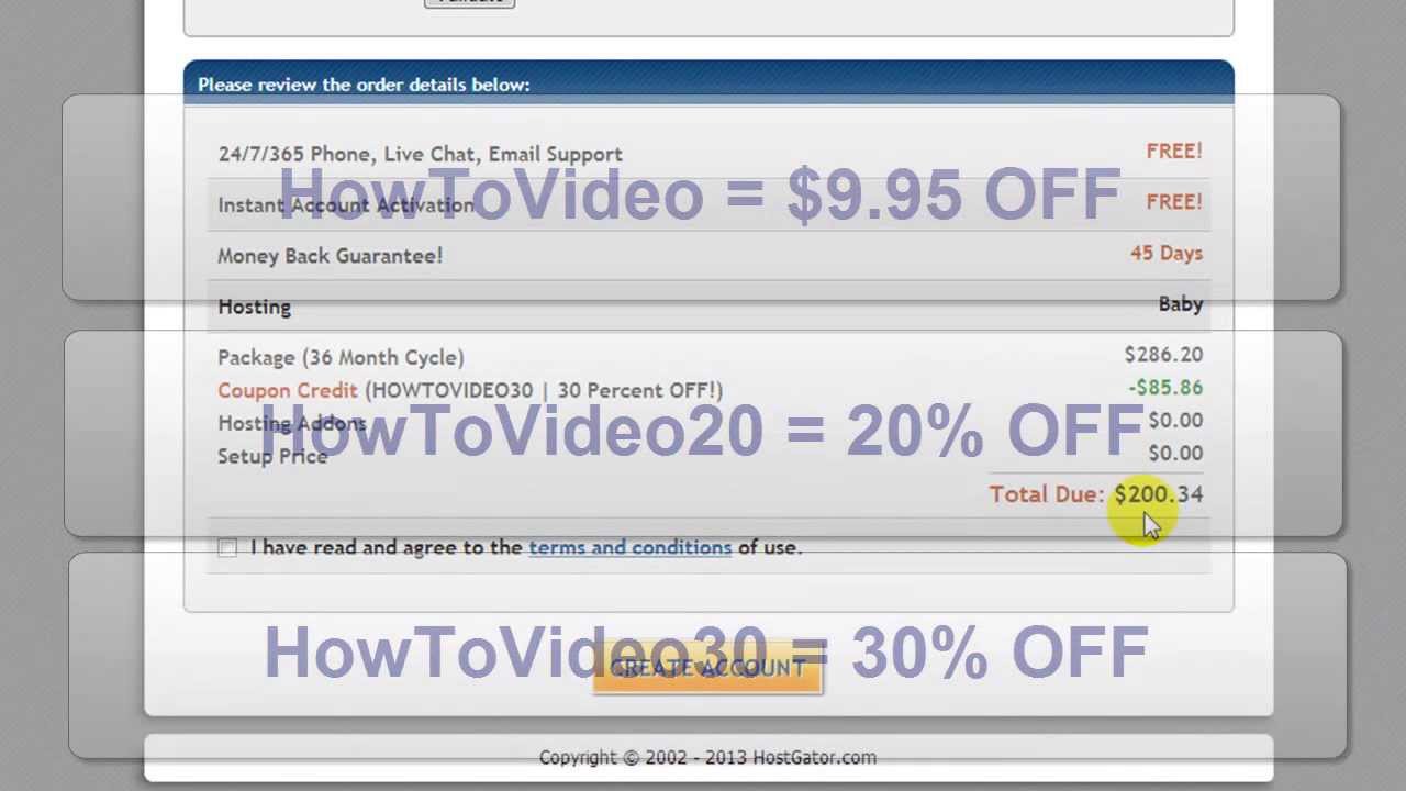 hostgator coupon code