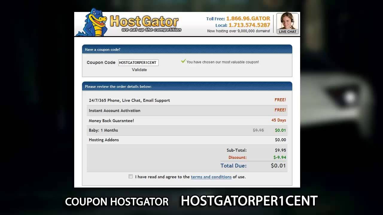 hostgator coupon code